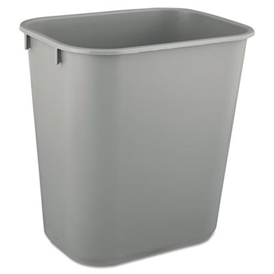 Trash Can: 14 qt, Rectangle, Gray